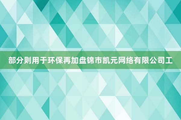 部分则用于环保再加盘锦市凯元网络有限公司工