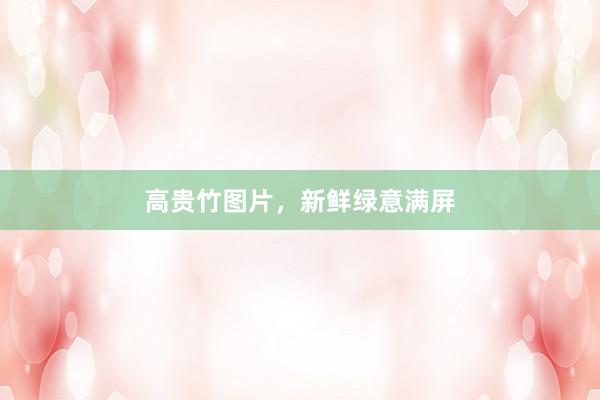 高贵竹图片，新鲜绿意满屏
